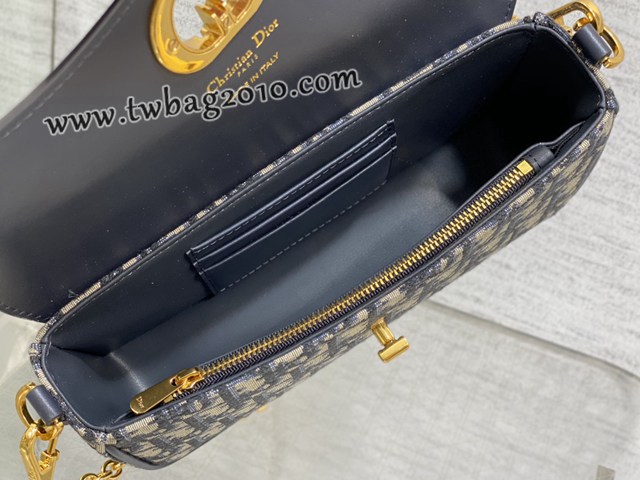 Dior专柜新款迪奥顶级原单蓝色老花East-Wesr链条手袋 djfk1068